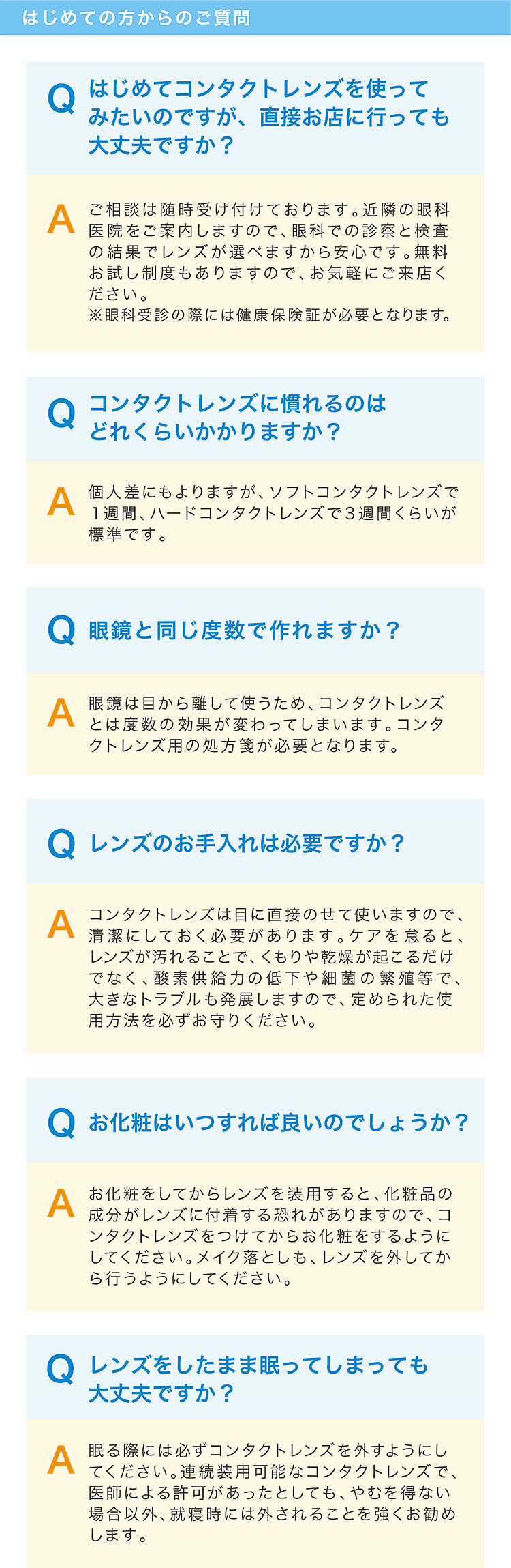 初めての方からのご質問